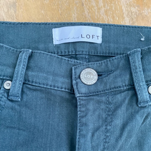 Loft 00p 24 Modern Skinny jean pants Dark hunter green - Picture 2 of 9